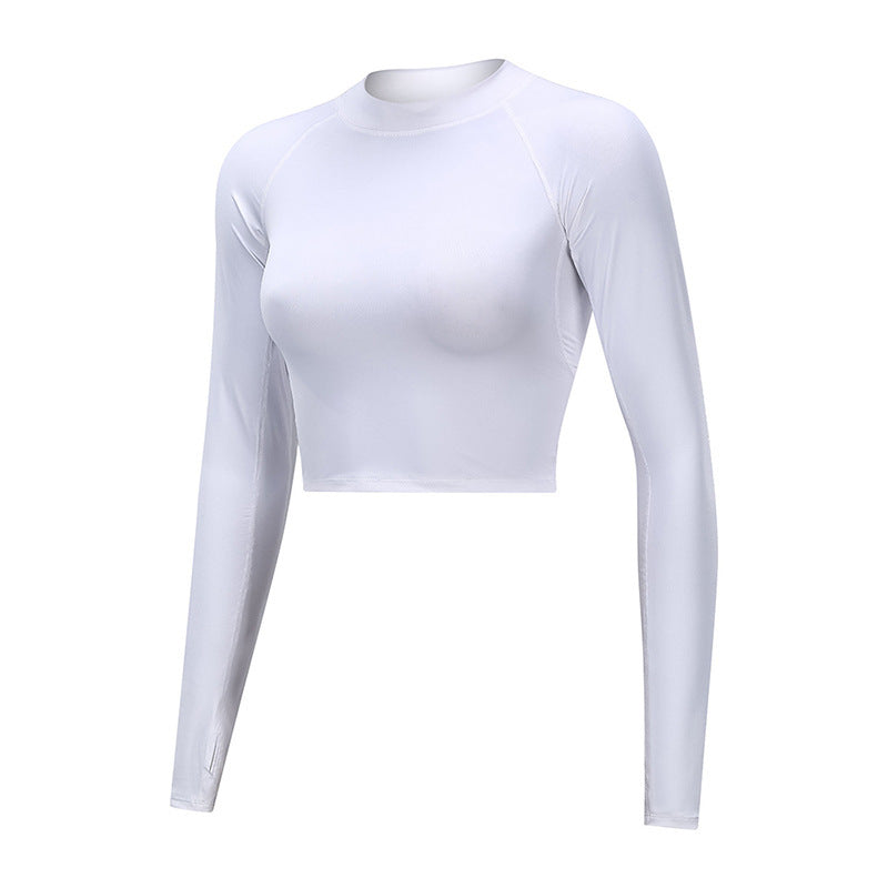 Women's Cropped Hollowed-out Back Gym Top