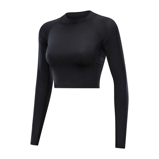 Women's Cropped Hollowed-out Back Gym Top