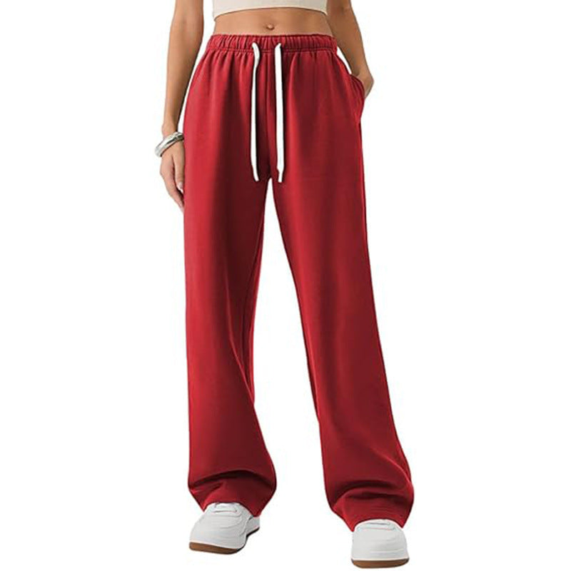 Women's Fleece-Lined Casual Straight-Leg Joggers
