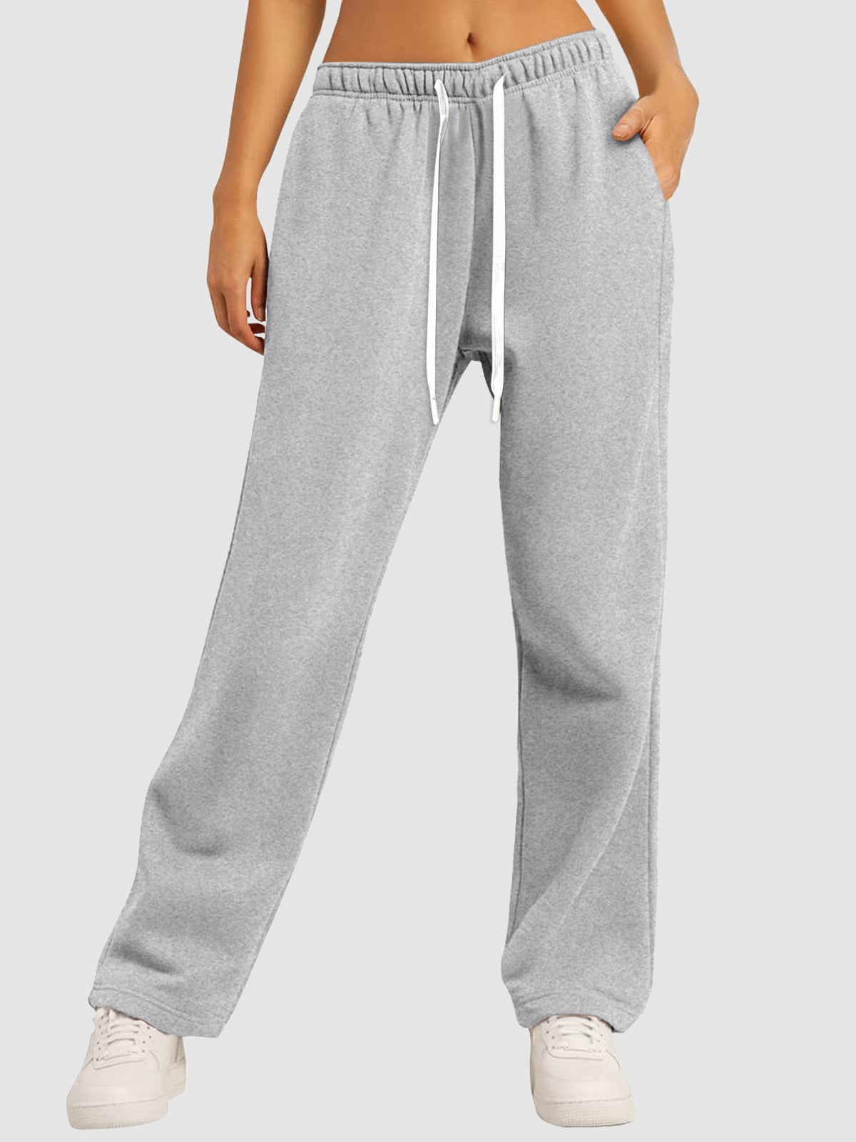 Women's Fleece-Lined Casual Straight-Leg Joggers