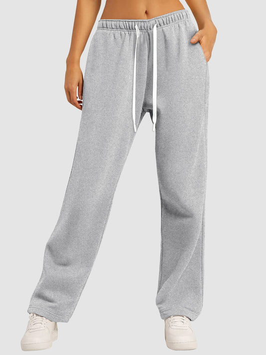 Women's Fleece-Lined Casual Straight-Leg Joggers