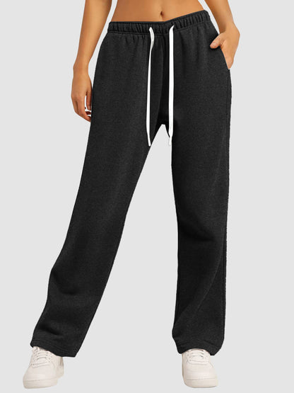 Women's Fleece-Lined Casual Straight-Leg Joggers