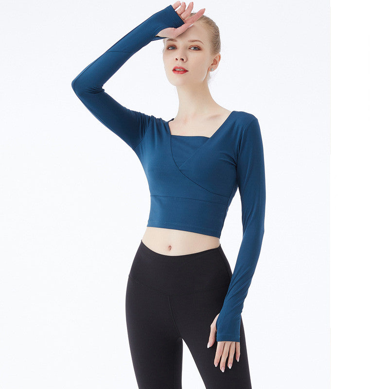 Women's Long Sleeved Cropped Gym Top