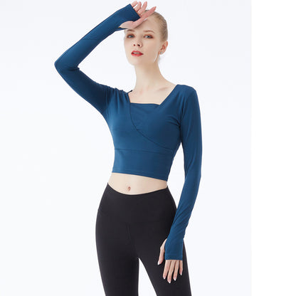 Women's Long Sleeved Cropped Gym Top