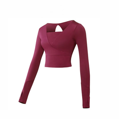 Women's Long Sleeved Cropped Gym Top