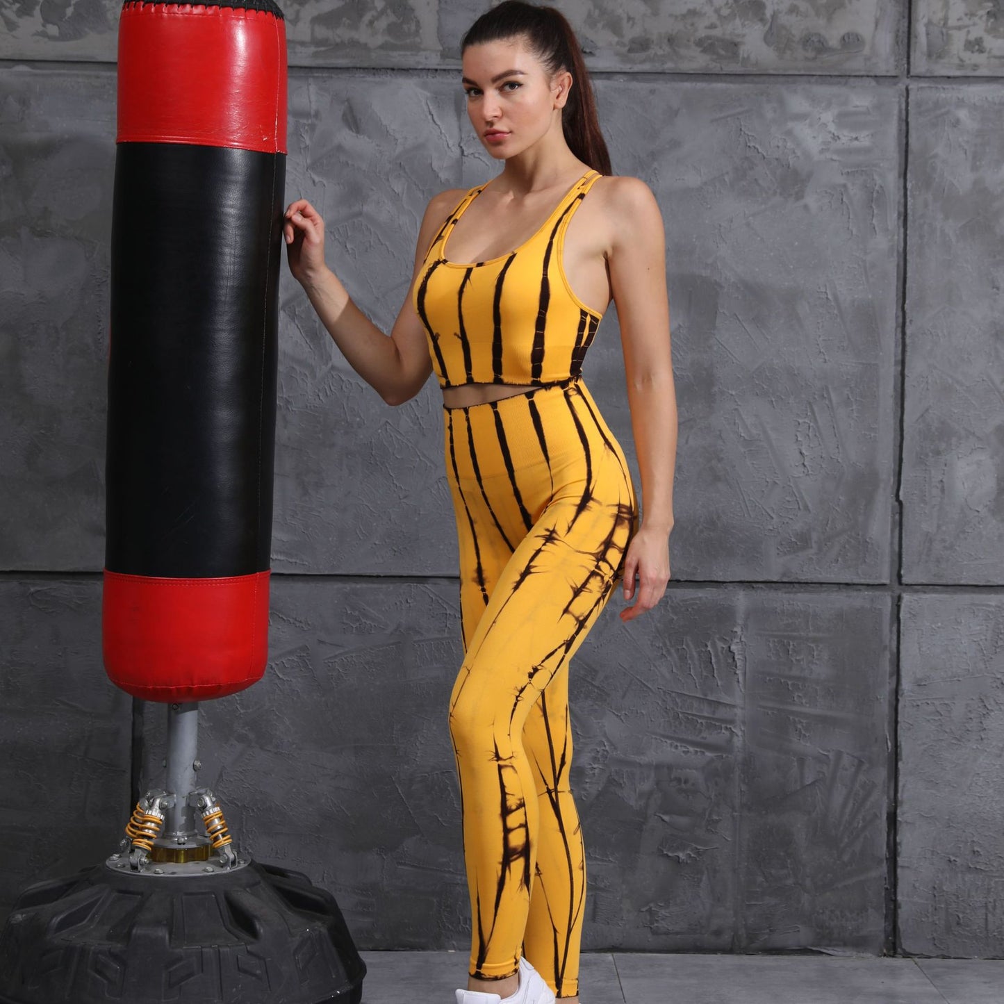 Women's Tie-dye Effect Two-Piece Gym SEt