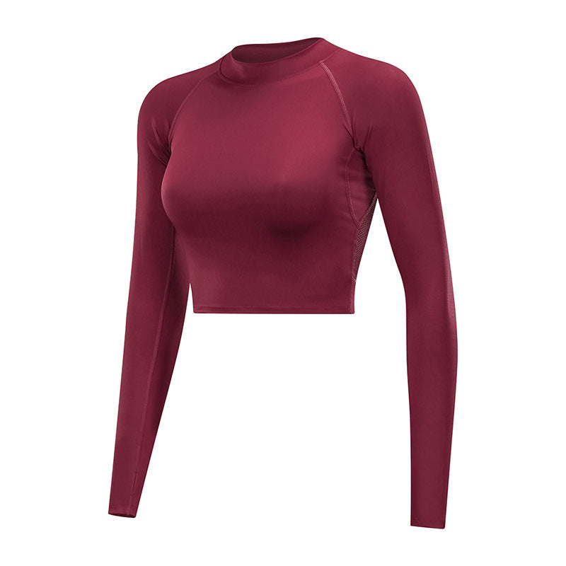 Women's Cropped Hollowed-out Back Gym Top