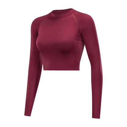 Women's Cropped Hollowed-out Back Gym Top