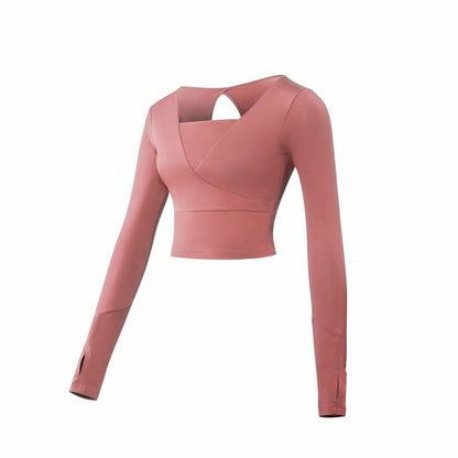 Women's Long Sleeved Cropped Gym Top