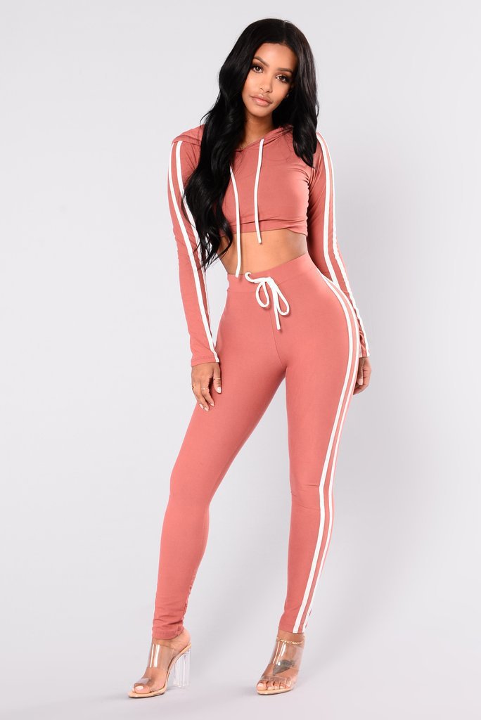 Women’s Crop Top Hoodie & Legging Set - Slim Fit