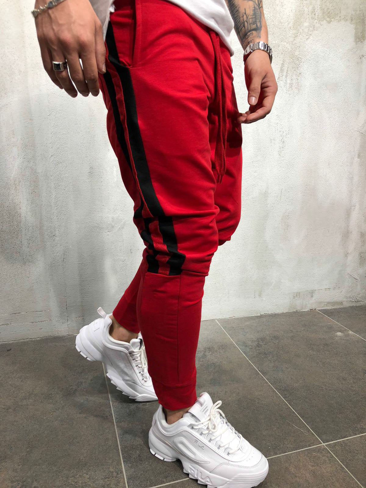 Men's Slim Fit Joggers With Stripes