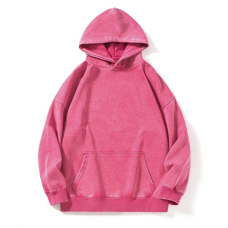 Women's Distressed Look Cotton Hoodie - Relaxed Fit