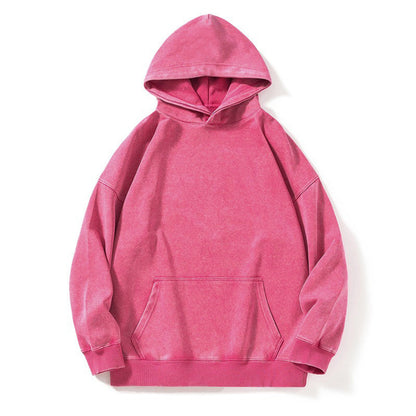 Women's Distressed Look Cotton Hoodie - Relaxed Fit