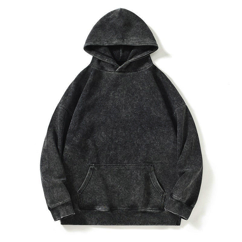 Women's Distressed Look Cotton Hoodie - Relaxed Fit