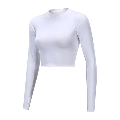 Women's Cropped Hollowed-out Back Gym Top