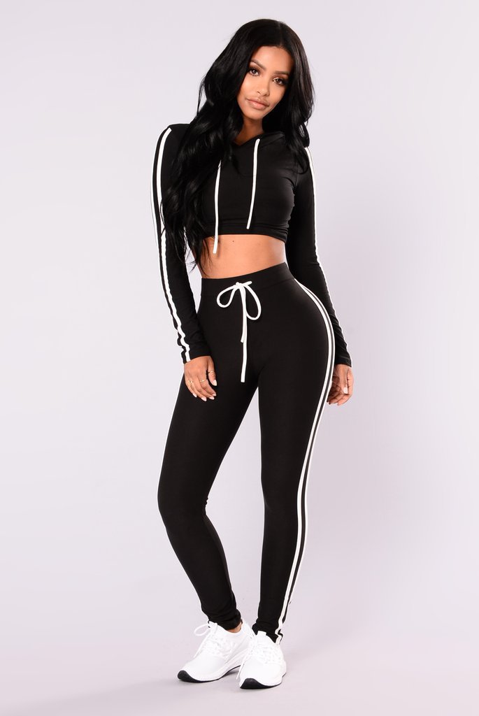 Women’s Crop Top Hoodie & Legging Set - Slim Fit