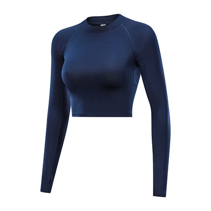 Women's Cropped Hollowed-out Back Gym Top