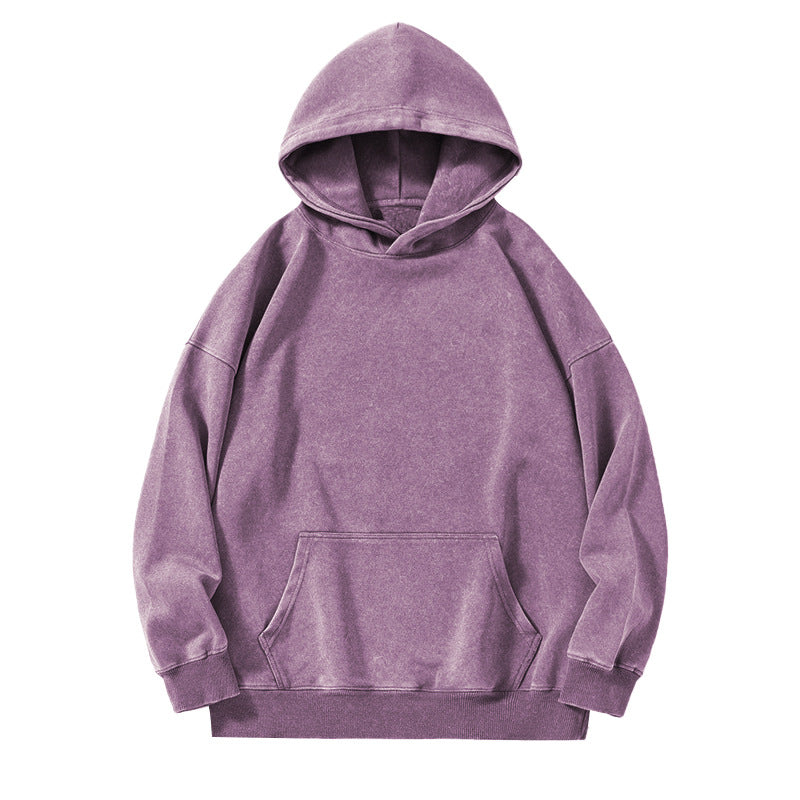 Women's Distressed Look Cotton Hoodie - Relaxed Fit