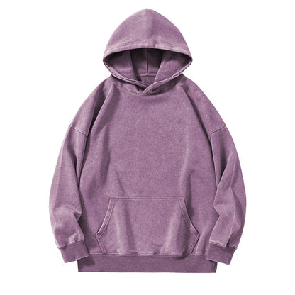 Women's Distressed Look Cotton Hoodie - Relaxed Fit