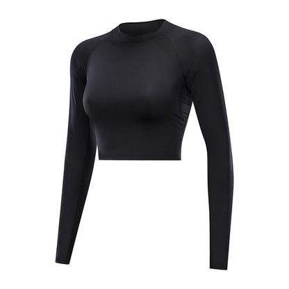 Women's Cropped Hollowed-out Back Gym Top
