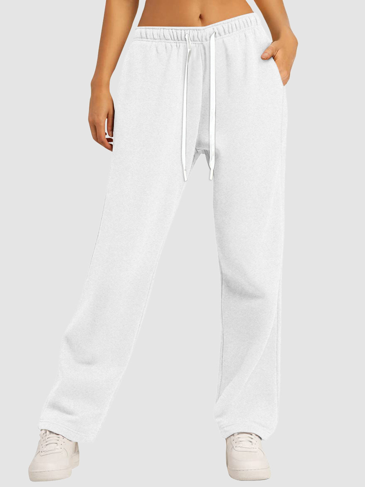 Women's Fleece-Lined Casual Straight-Leg Joggers