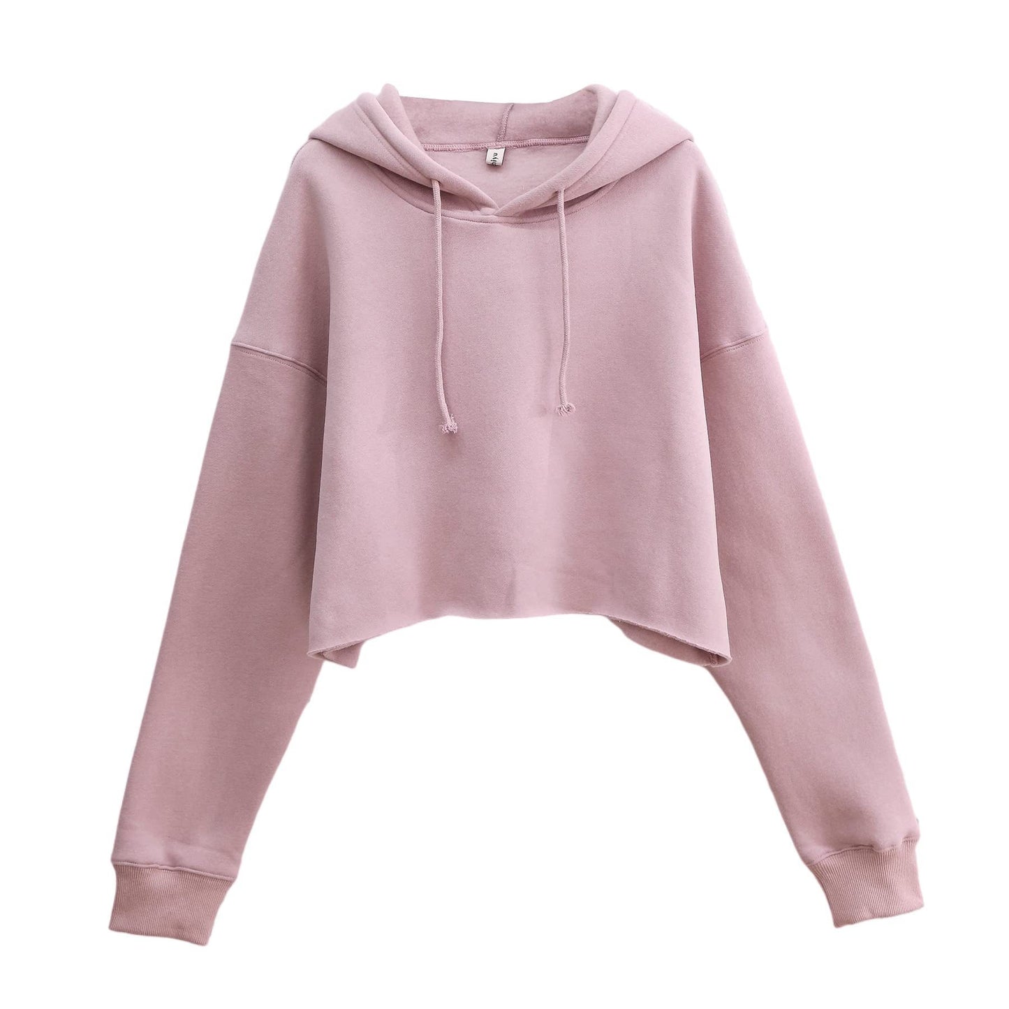 Women's Cropped Long Sleeve Fleece Lined Hoodie