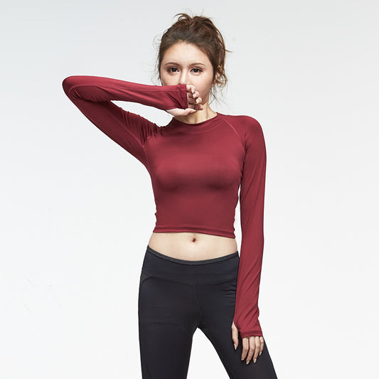 Women's Cropped Hollowed-out Back Gym Top