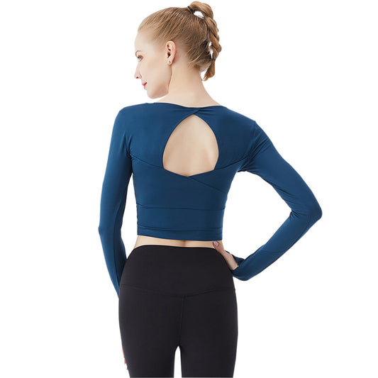 Women's Long Sleeved Cropped Gym Top