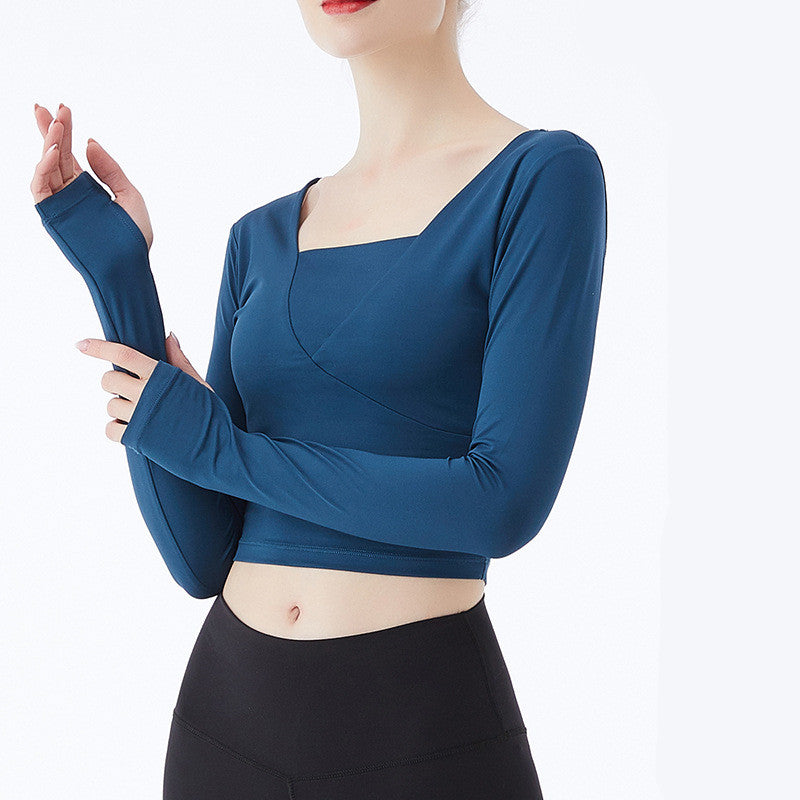 Women's Long Sleeved Cropped Gym Top