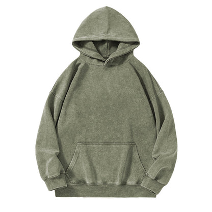 Women's Distressed Look Cotton Hoodie - Relaxed Fit
