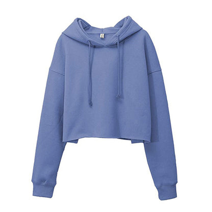 Women's Cropped Long Sleeve Fleece Lined Hoodie