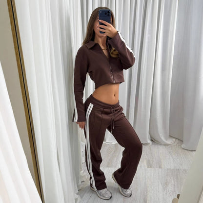 Women's Joggers and Cropped Hoodie Set