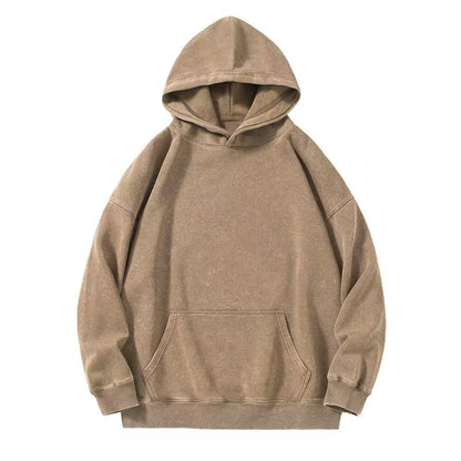 Women's Distressed Look Cotton Hoodie - Relaxed Fit