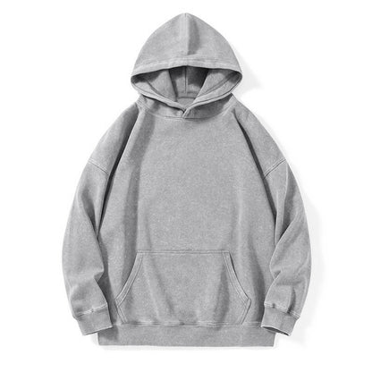 Women's Distressed Look Cotton Hoodie - Relaxed Fit