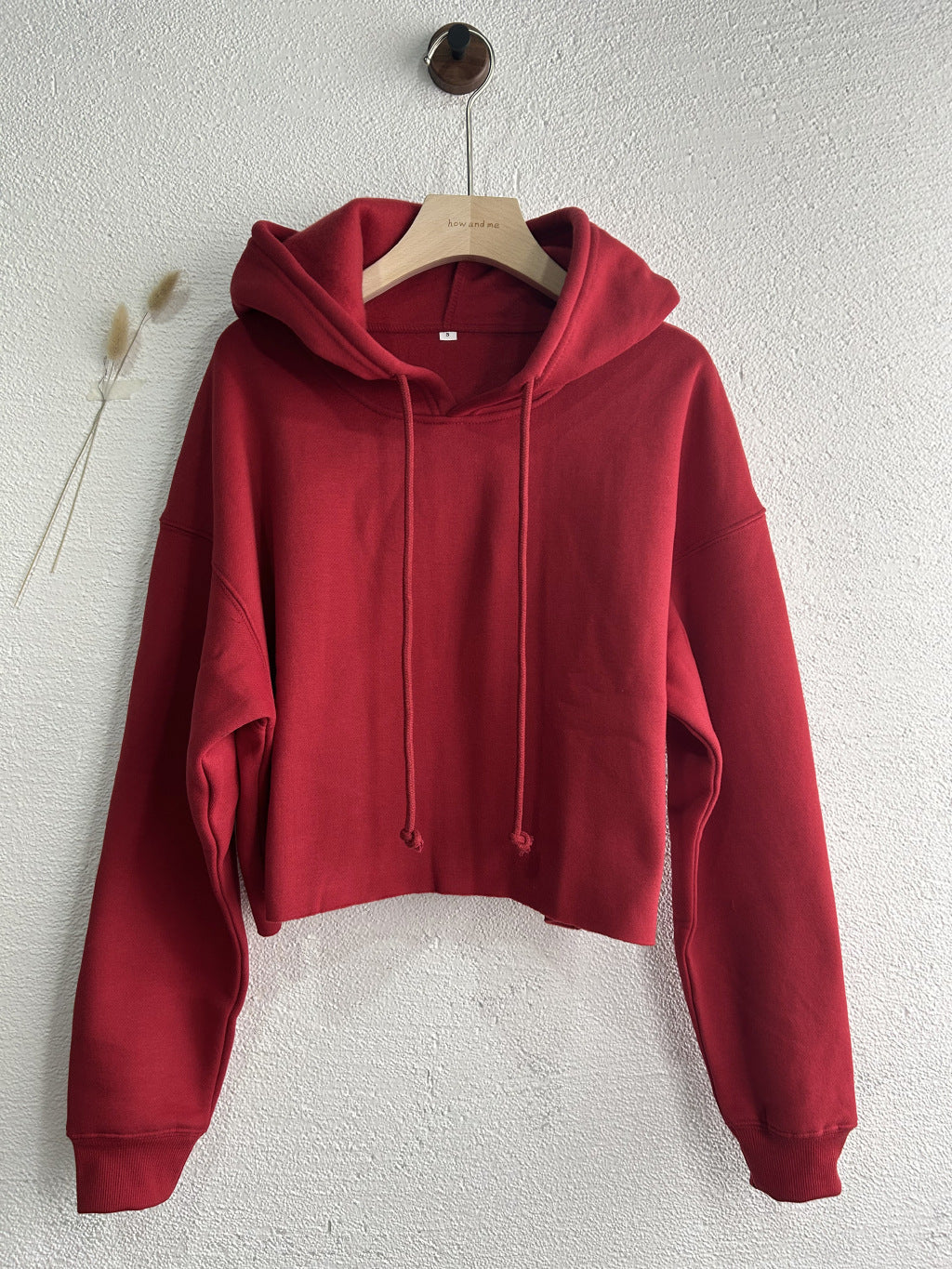 Women's Cropped Long Sleeve Fleece Lined Hoodie