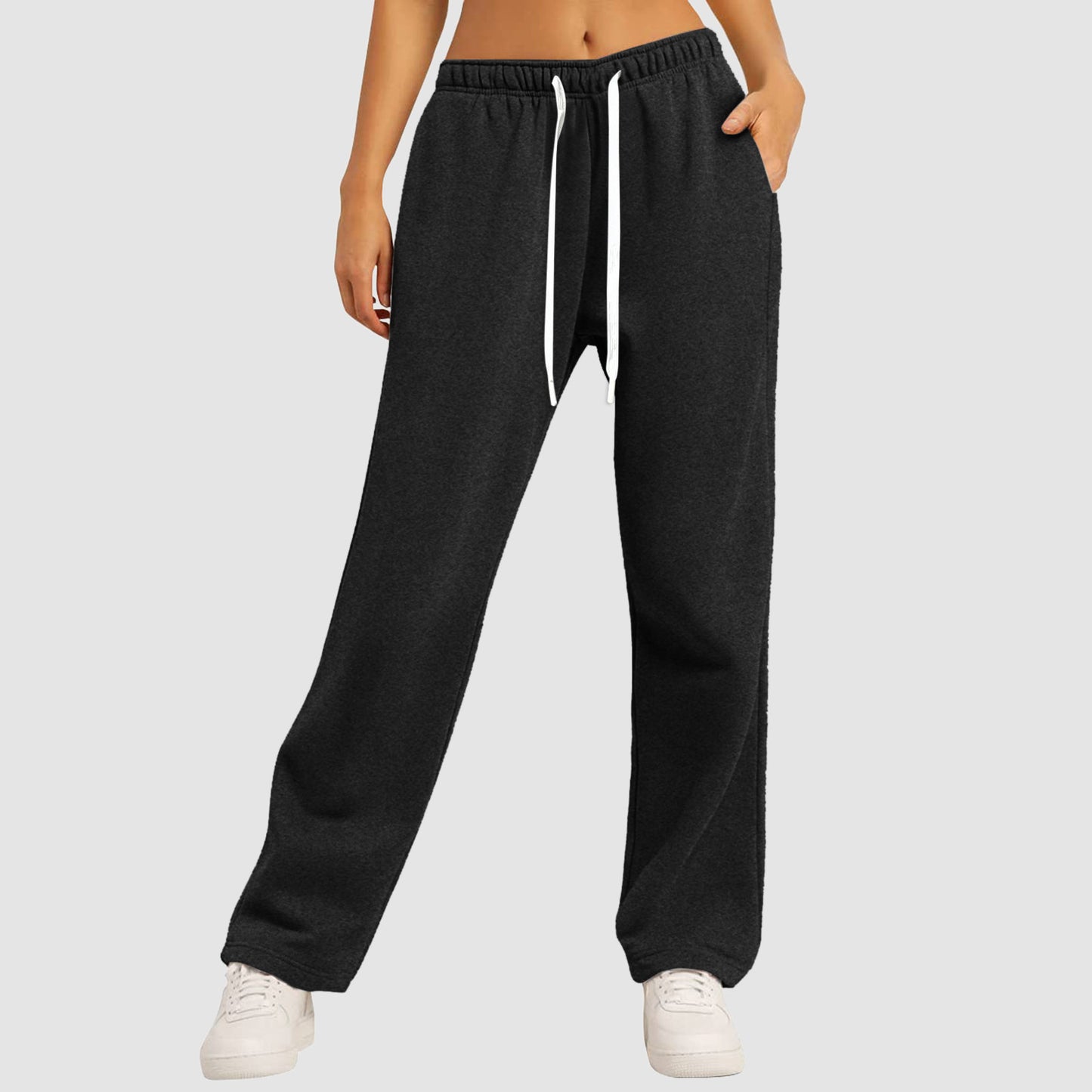 Women's Fleece-Lined Casual Straight-Leg Joggers